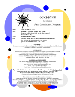 OOMPAH Summer Arts Program Brochure