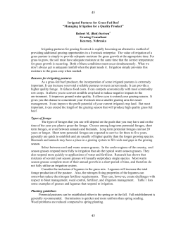 Irrigated Pastures for Grass-Fed Beef &ldquo;Managing Irrigation for a