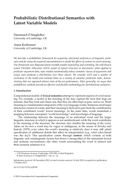 Probabilistic Distributional Semantics with Latent Variable Models