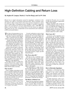 High-Definition Cabling and Return Loss
