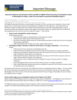 Alternative Measures and Exclusions will be available to Eligible
