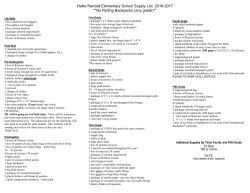 Hallie Randall 2016-17 School Supply List