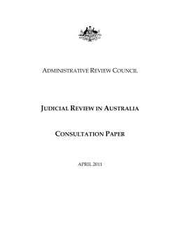 Consultation paper - Judicial Review in Australia