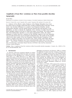 Amplitude of heat flow variations on Mars from possible shoreline