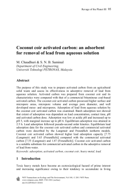 Coconut coir activated carbon: an adsorbent for removal of lead from