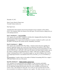 December 10, 2012 Marin County Board of Supervisors Via email