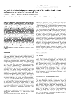 Mechanical agitation induces gene expression of NOR-1