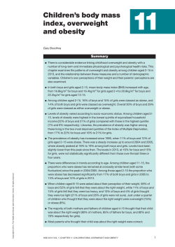 Chapter 11, Children`s BMI, Overweight and obesity