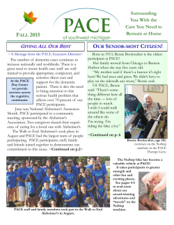 Fall 2015 Newsletter - PACE of Southwest Michigan