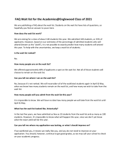 FAQ Wait list for the Academies@Englewood Class of 2021