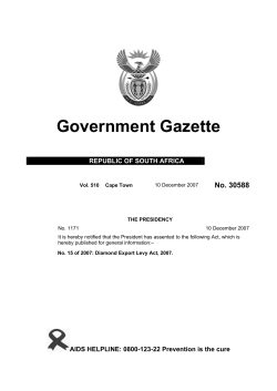 Diamond Export Levy Act 15 of 2007