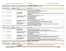 FALL Interim 2012 Reading Assessment &ndash; Grade 6