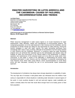 RWATER HARVESTING IN LATIN AMERICA AND THE