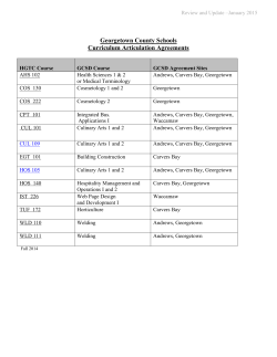 Georgetown County Schools Curriculum Articulation Agreements