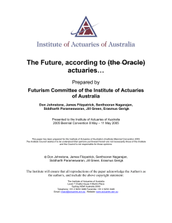 The Future, according to (the Oracle) actuaries&hellip;