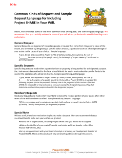 Common Kinds of Bequest and Sample Bequest
