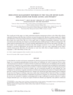 Irrigation management reforms in the Yellow River Basin