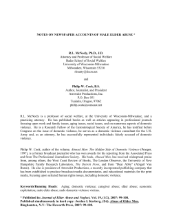 Notes On Newspaper Accounts Of Male Elder Abuse