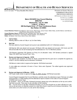 07/22/09 Marin HIV AIDS Care Council: Minutes