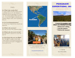 Brochure for Ecuador Adventure - Home