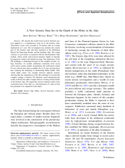 A New Seismic Data Set on the Depth of the Moho in the Alps