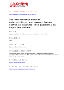 The relationship between undernutrition and humoral immune status