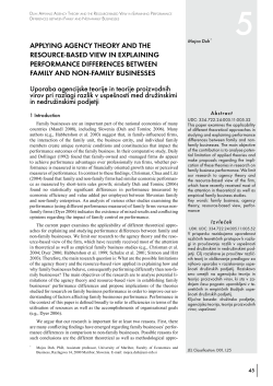 applying agency theory and the resource-based view in