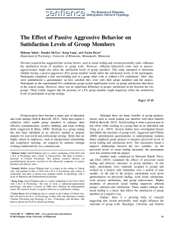 The Effect of Passive Aggressive Behavior