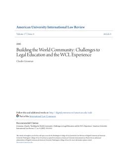 Challenges to Legal Education and the WCL Experience