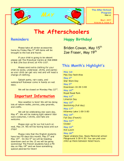 AfterSchool Newsletter May 2017