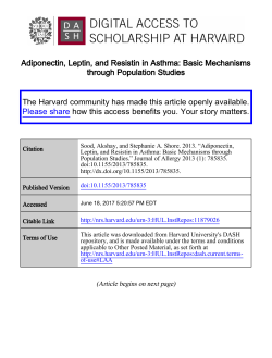 Adiponectin, Leptin, and Resistin in Asthma: Basic Mechanisms