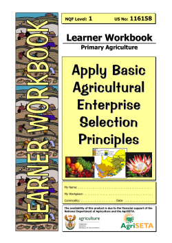 A Agricultural Enterprise Selection Principles