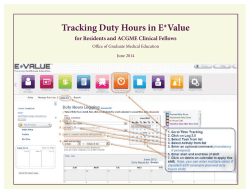 Tracking Duty Hours in E*Value