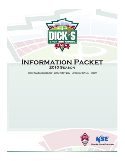 Information Packet - Dick`s Sporting Goods Park