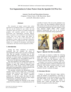 Text Segmentation in Colour Posters from the Spanish Civil War Era