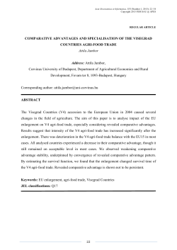 COMPARATIVE ADVANTAGES AND SPECIALISATION OF THE