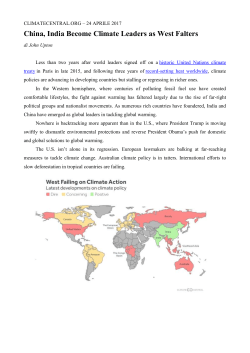 China, India Become Climate Leaders as West Falters