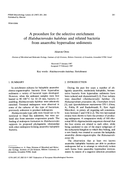 A procedure for the selective enrichment of Halobacteroides