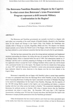 The Botswana-Namibian Boundary Dispute in the Caprivi: To what