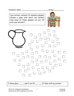 Student`s name: Group: ______ Your pitcher contains 72 standard