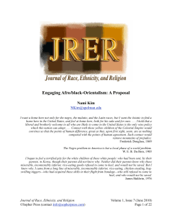 Engaging Afro/black-Orientalism: A Proposal