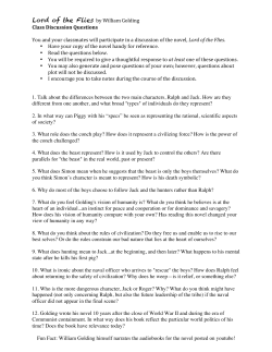 Lord of the Flies by William Golding Class Discussion Questions