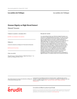Human Dignity as High Moral Status
