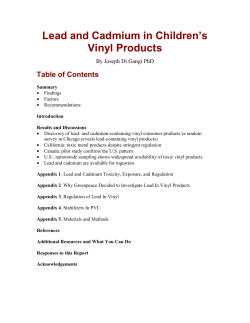 Lead and Cadmium in Childrens Vinyl Products