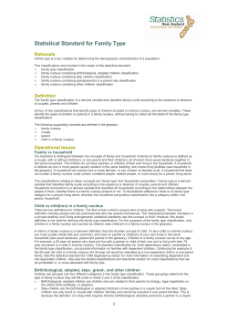 Statistical Standard for Family Type