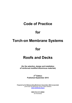 Code of Practice for Torch-on Membrane Systems for Roofs and Decks