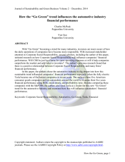 How the &ldquo;Go Green&rdquo; trend influences the automotive industry