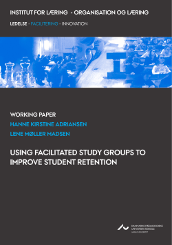 Using faciLitated stUdy groUps to iMprove stUdent retention