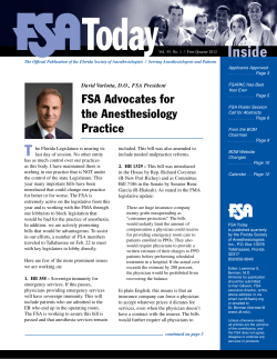 First Quarter 2012 &mdash; PDF - Florida Society of Anesthesiologists