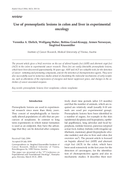 Use of preneoplastic lesions in colon and liver in experimental